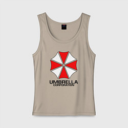 Майка женская хлопок UMBRELLA CORP, цвет: миндальный