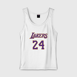 Майка женская хлопок Lakers 24, цвет: белый