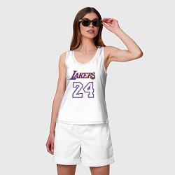 Майка женская хлопок Lakers 24, цвет: белый — фото 2