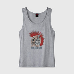 Майка женская хлопок Rebel hard music, цвет: меланж