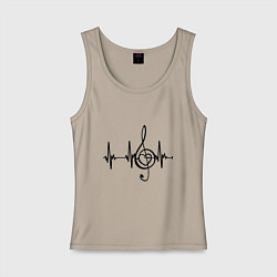 Женская майка Музыка моя жизнь