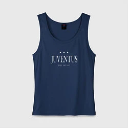 Майка женская хлопок Juventus Tee est 1897 2021, цвет: тёмно-синий