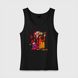 Майка женская хлопок Свомли и Дрейк, цвет: черный