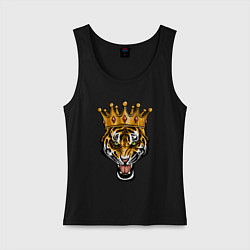 Майка женская хлопок Царь тигр, цвет: черный