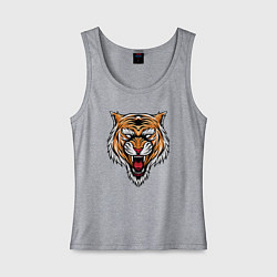 Майка женская хлопок Tiger Scream, цвет: меланж