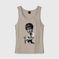 Майка женская хлопок Bruce Lee, цвет: миндальный