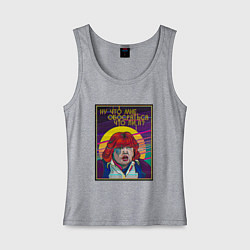 Майка женская хлопок Cyberpunk X Страна чудес, цвет: меланж