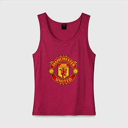 Майка женская хлопок Манчестер Юнайтед логотип, цвет: маджента