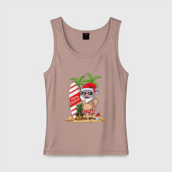 Майка женская хлопок Santa on Vibe, цвет: пыльно-розовый