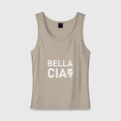 Майка женская хлопок BELLA CIAO БУМАЖНЫЙ ДОМ, цвет: миндальный