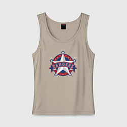 Майка женская хлопок Texas Rangers -baseball team, цвет: миндальный