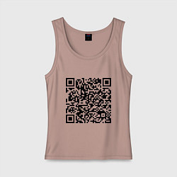 Майка женская хлопок QR-код Скала Джонсон, цвет: пыльно-розовый