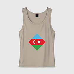 Майка женская хлопок Flag Azerbaijan, цвет: миндальный