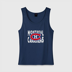 Майка женская хлопок Монреаль Канадиенс, Montreal Canadiens, цвет: тёмно-синий