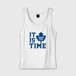 Майка женская хлопок It is Toronto Maple Leafs Time, Торонто Мейпл Лифс, цвет: белый