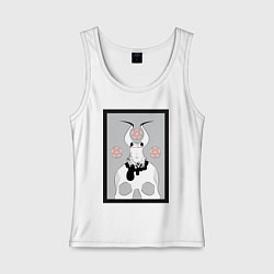 Майка женская хлопок Devil Frog, цвет: белый