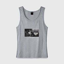 Майка женская хлопок Серьёзный Кен Токийский гуль, цвет: меланж