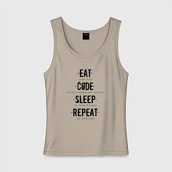 Женская майка EAT CODE SLEEP REPEAT