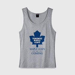 Майка женская хлопок Toronto Maple Leafs are coming Торонто Мейпл Лифс, цвет: меланж