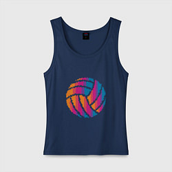 Майка женская хлопок Ball Volleyball, цвет: тёмно-синий