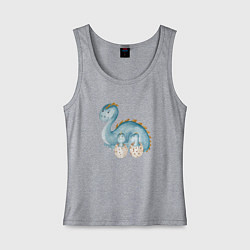 Женская майка Мама-динозавр с детенышами