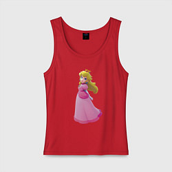 Майка женская хлопок Принцесса Персик Super Mario, цвет: красный