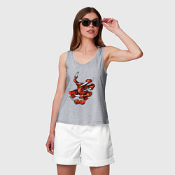 Майка женская хлопок Лапа дракона, цвет: меланж — фото 2