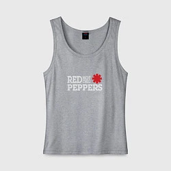 Майка женская хлопок RHCP Logo Red Hot Chili Peppers, цвет: меланж