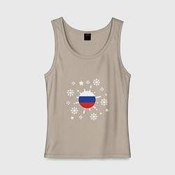 Майка женская хлопок Russian Snow, цвет: миндальный
