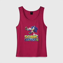 Майка женская хлопок Sonic Colours Hedgehog Video game, цвет: маджента