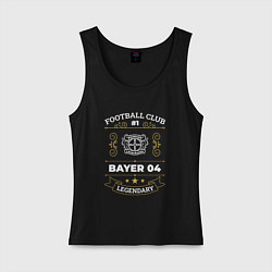 Майка женская хлопок Bayer 04 FC 1, цвет: черный