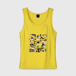 Майка женская хлопок ENERGY EXERCISE TRAINER, цвет: желтый