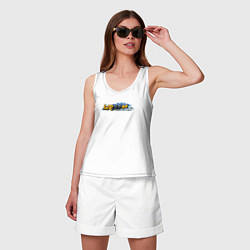 Майка женская хлопок Поддай газу, цвет: белый — фото 2