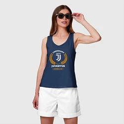 Майка женская хлопок Лого Juventus и надпись Legendary Football Club, цвет: тёмно-синий — фото 2