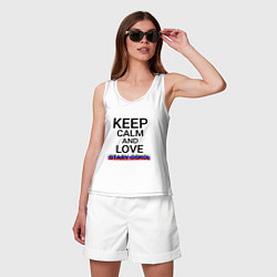 Майка женская хлопок Keep calm Stary Oskol Старый Оскол, цвет: белый — фото 2
