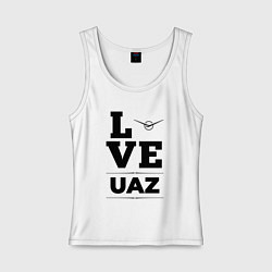 Майка женская хлопок UAZ Love Classic, цвет: белый