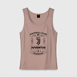 Майка женская хлопок Juventus: Football Club Number 1 Legendary, цвет: пыльно-розовый