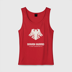 Майка женская хлопок Гвардия ворона лого винтаж, цвет: красный