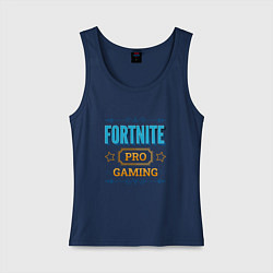 Майка женская хлопок Игра Fortnite pro gaming, цвет: тёмно-синий