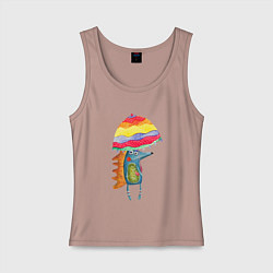 Женская майка Ежик под зонтиком