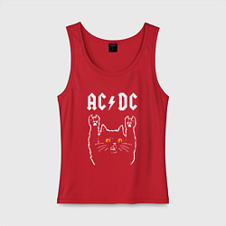 Женская майка AC DC rock cat