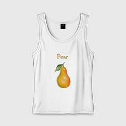 Майка женская хлопок Pear груша, цвет: белый