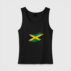 Майка женская хлопок Jamaica Flag, цвет: черный