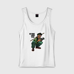 Майка женская хлопок Beyond good and evil - Jade, цвет: белый