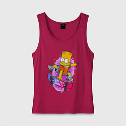 Женская майка Барт Симпсон на скейтборде - Eat my shorts!