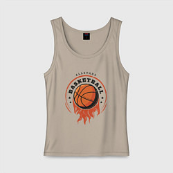 Майка женская хлопок Allstars Basketball, цвет: миндальный