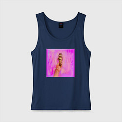 Майка женская хлопок Ice cream, цвет: тёмно-синий