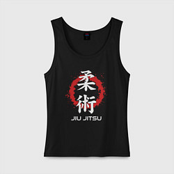 Майка женская хлопок Jiu-jitsu red splashes, цвет: черный