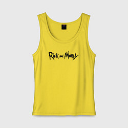 Майка женская хлопок RaM logo Black, цвет: желтый