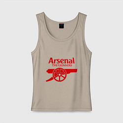 Майка женская хлопок Arsenal: The gunners, цвет: миндальный